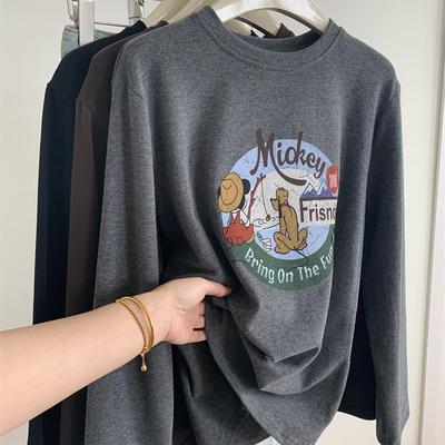 重磅加厚磨毛卡通糯米T恤打底衫