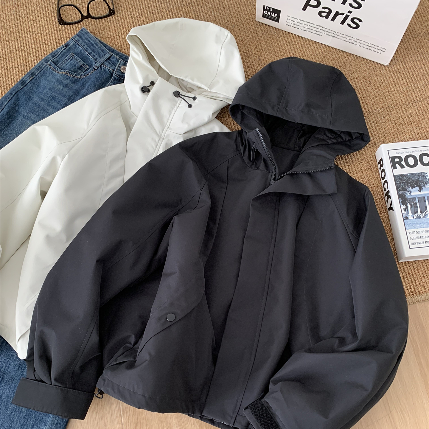 加厚保暖连帽冲锋衣外套夹克衫