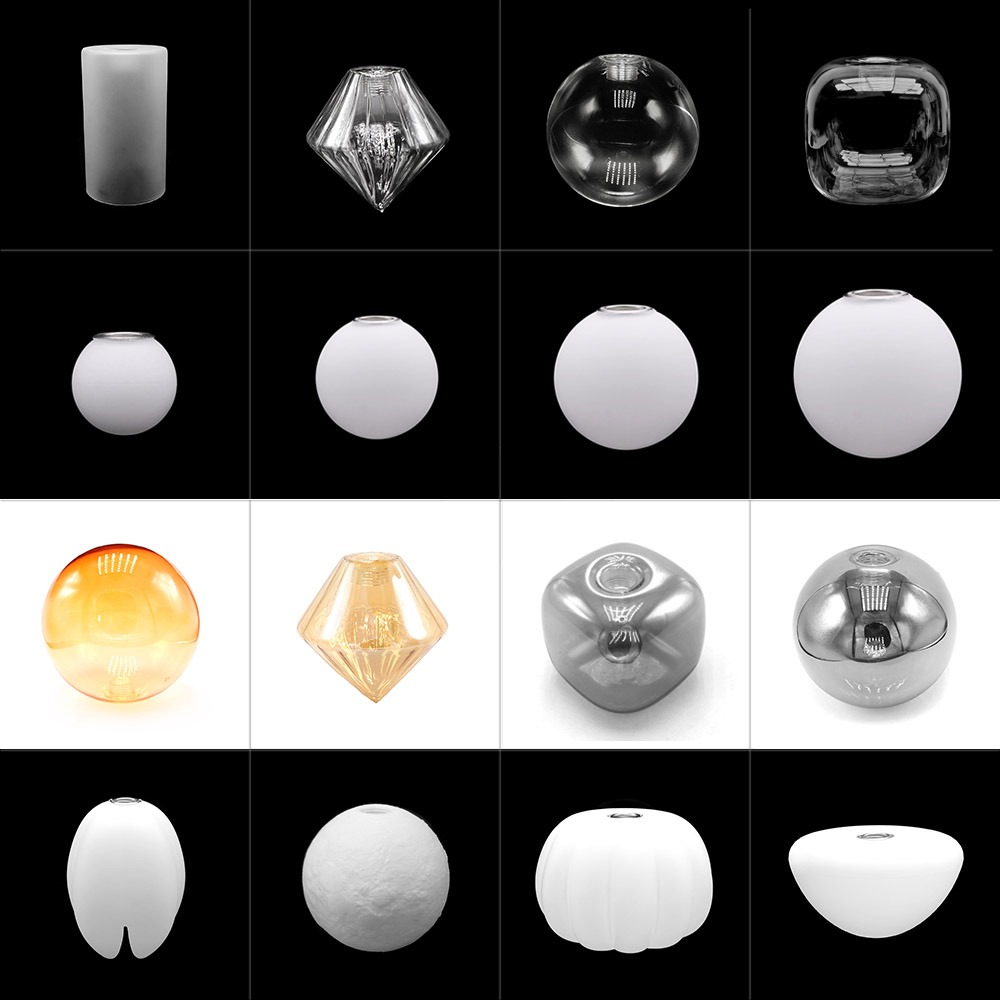 G9玻璃灯罩塑料 圆球DIY吧台床头餐厅客厅多头吊灯替换现代奶油风