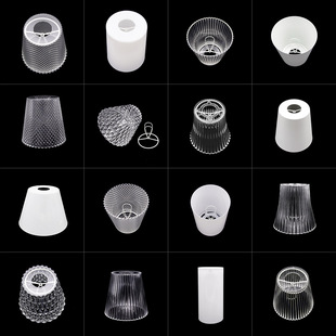 夹灯泡款柔光遮光灯罩外壳 仿刺眼E14尖泡用欧式水晶蜡烛吊灯客厅