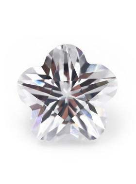 4x4~10x10mm 白色梅花形锆石 5A人造宝石DIY饰品  合成立方氧化锆