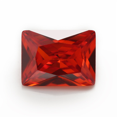 2x3--10x14mm 5A 长方形直角橘红色锆石 裸石水钻 首饰DIY材料