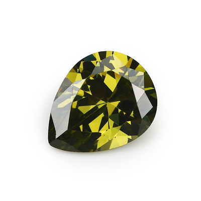 2x3--13x18mm 5A 梧州合成立方氧化锆锆石  水滴梨形橄榄绿色宝石