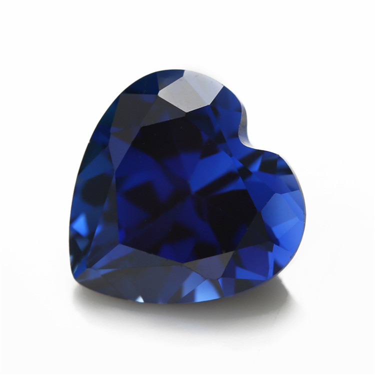 34#心形蓝刚玉 3x3--8x8mm 合成蓝宝石 人造宝石裸石 首饰配件DIY