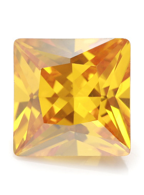 1.5x1.5mm--10x10mm 5A梧州人造宝石 正方直角金黄色锆石 裸石DIY