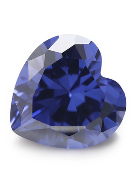 3x3--10x10mm 5A 心形锆石 坦桑蓝色人造宝石 耳钉首饰DIY配件