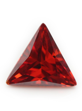 3x3~12x12mm 珠宝DIY镶嵌裸石 三角形直角锆石 石榴红色合成宝石