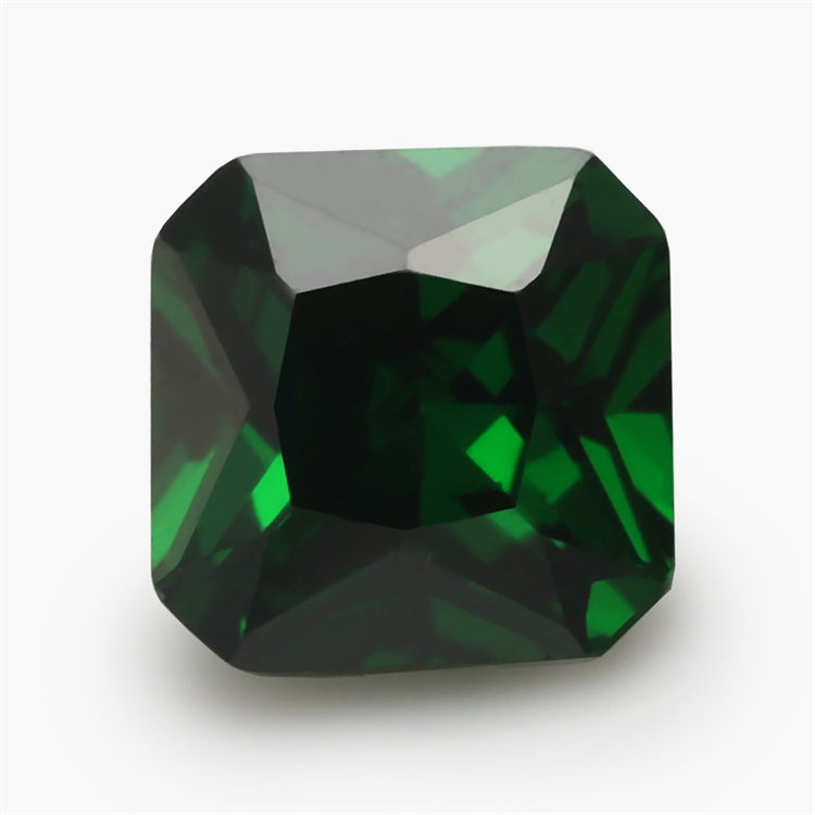 4x4--10x10mm 5A 祖母绿正方形倒角锆石 梧州人工宝石 合成氧化锆