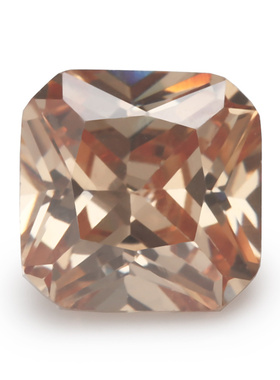 3x3--10x10mm 5A 正方形倒角 香槟色锆石  梧州人造宝石 水钻DIY