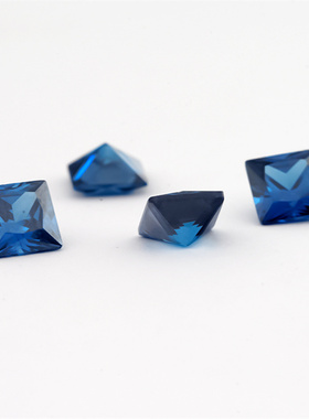 3x3mm--10x10mm 5A正方形直角宝石裸石 蓝锆锆石 首饰镶嵌DIY水钻