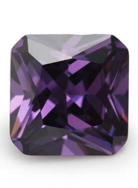 3x3--10x10mm 5A 正方形倒角锆石 紫红色宝石  首饰主石镶嵌DIY