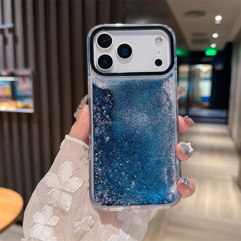 极光琉璃闪粉流沙苹果手机壳