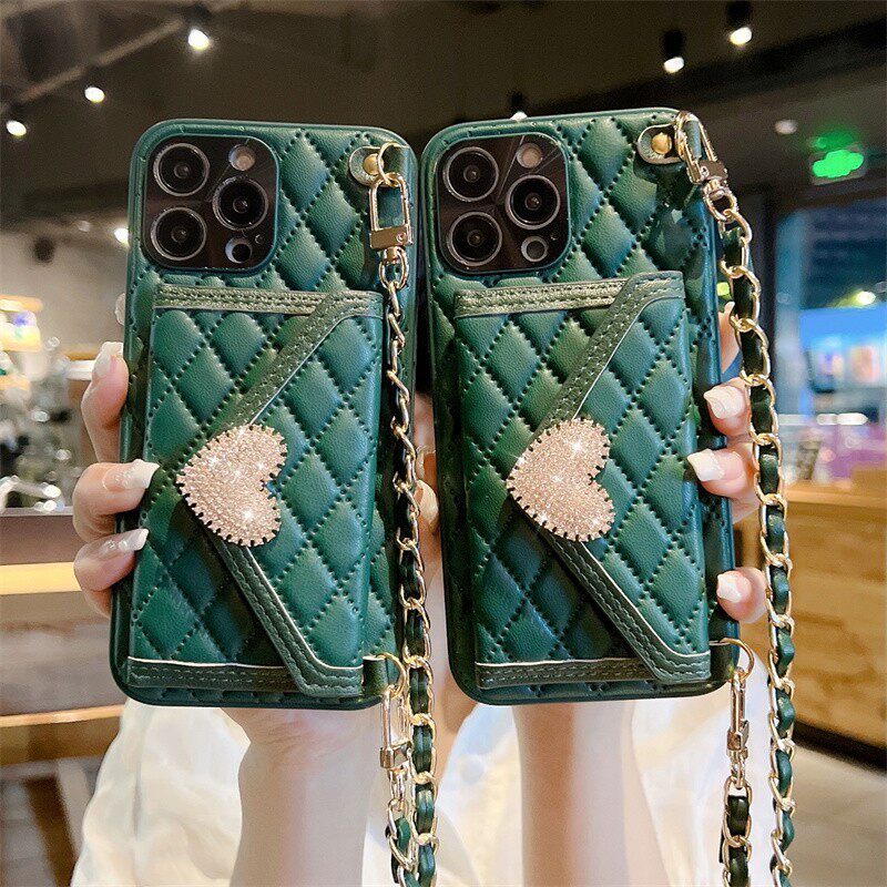 可斜挎挂绳零钱包适用苹果17promax手机壳16plus奢华高级感iPhone15/14/13pro小众12Pro全包防摔xsmax保护套