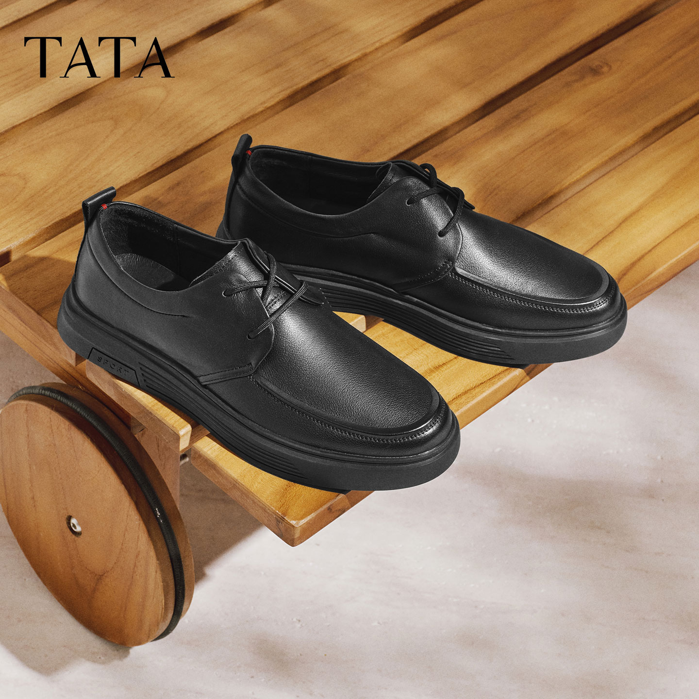 Tata他她休闲皮鞋真皮软底男子鞋图片