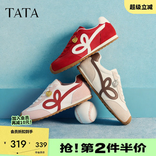 TATA他她半糖信号女鞋 休闲新年运动鞋 新款 GXW04AM6 红色休闲阿甘鞋