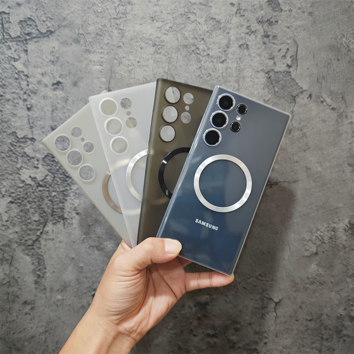 S25Ultra轻薄PP不变黄适用三星s24ultra磁吸手机壳s23高级磨砂s23u简约商务男外壳裸机手感