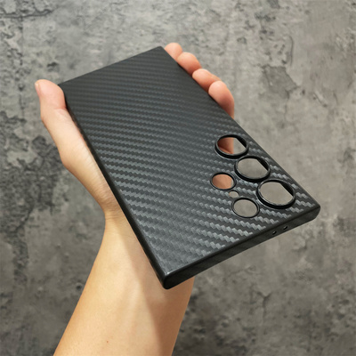 适用三星s25ultra凯夫拉碳钎维纹手机壳S23 Ultra肤感磨砂硬壳S25Plu商务简约男保护套防指纹透气