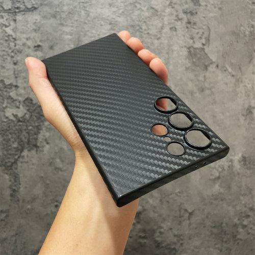 适用三星s25ultra凯夫拉碳钎维纹手机壳S23 Ultra肤感磨砂硬壳S25Plu商务简约男保护套防指纹透气