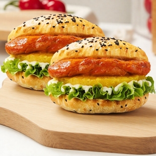 塔斯汀汉堡中国汉堡板烧凤梨堡两个买一送一双堡送可乐汉堡代下单