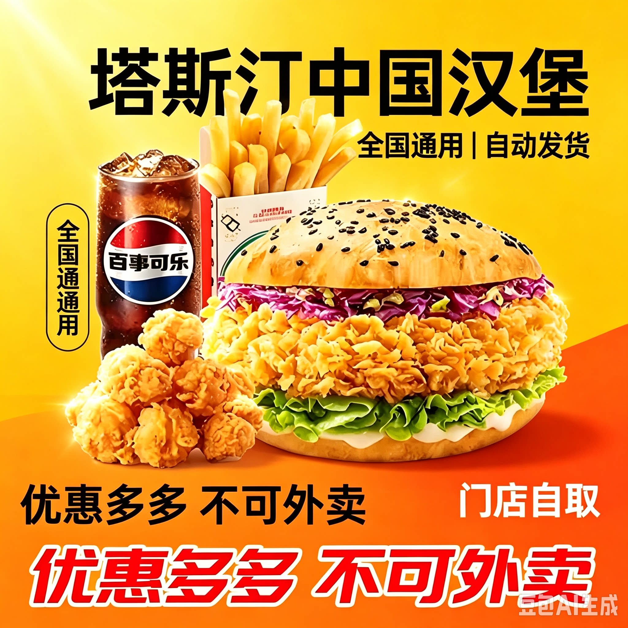 塔斯汀香辣堡藤椒淘宝店铺优惠券