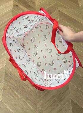 hellokitty可折叠后备箱收纳筐卡通可爱便携式车载零食杂物收纳箱