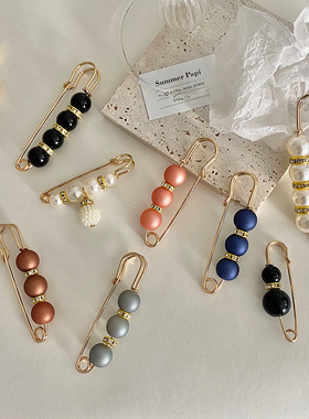 腰围改小收腰神器裤腰调节防走光扣珍珠胸针女潮别针固定衣服B237