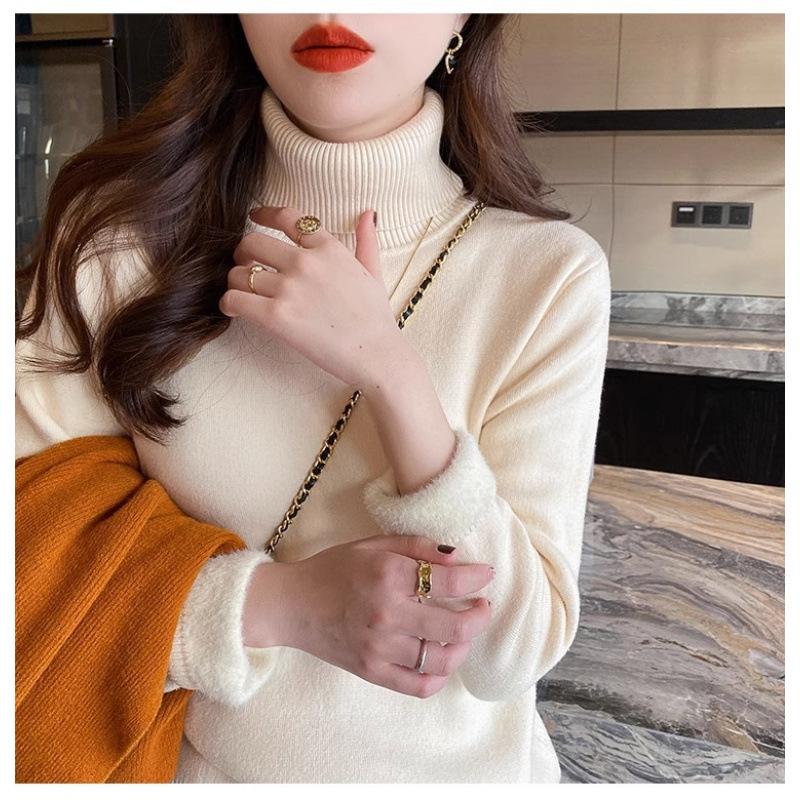 加绒加厚毛衣女秋冬新款