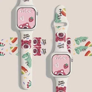 适用迪士尼儿童电话手表表带小学生男女款 硅胶表带可爱卡通腕带