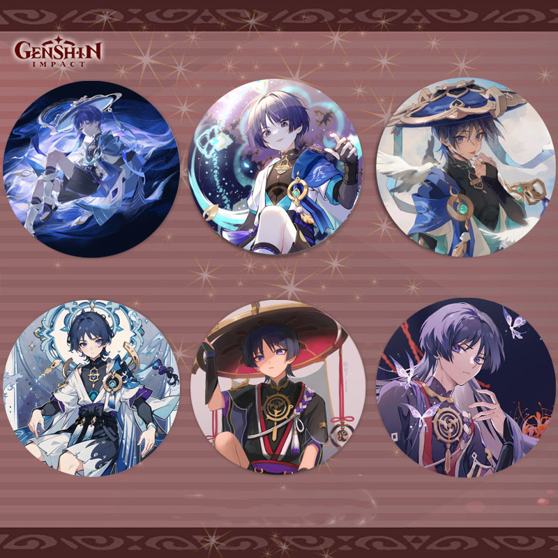 【艾漫】原神周边散兵流浪者徽章新大吧唧双闪马口铁胸针75mm礼品