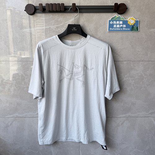 始祖鸟现货Cormac Logo男士速干半袖胸前标logo鸟镂空