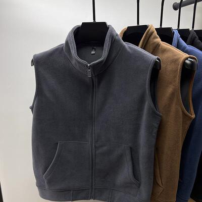 清仓捡漏2024新款潮流马甲男款秋冬季摇粒绒保暖马夹男士无袖坎肩