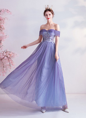 直供紫色新娘结婚敬酒服2026新款晚宴年会婚纱礼服主持礼服