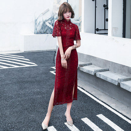 改良版红色现代旗袍2025夏款少女结婚敬酒服新娘礼服中国风中长款