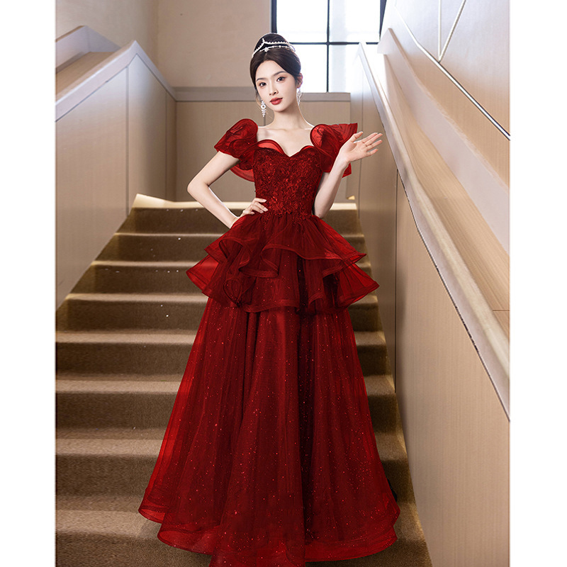 敬酒服新娘2025新款轻奢小众红色高端结婚订婚宴晚礼服裙女高级感