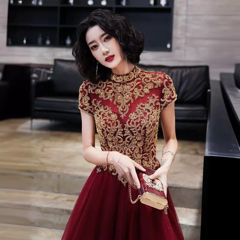 新娘敬酒服2025秋季新款宴会婚纱