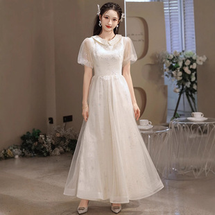 音乐生声乐艺考礼服2025新款优雅气质宴会主持人连衣裙晨袍晚礼服