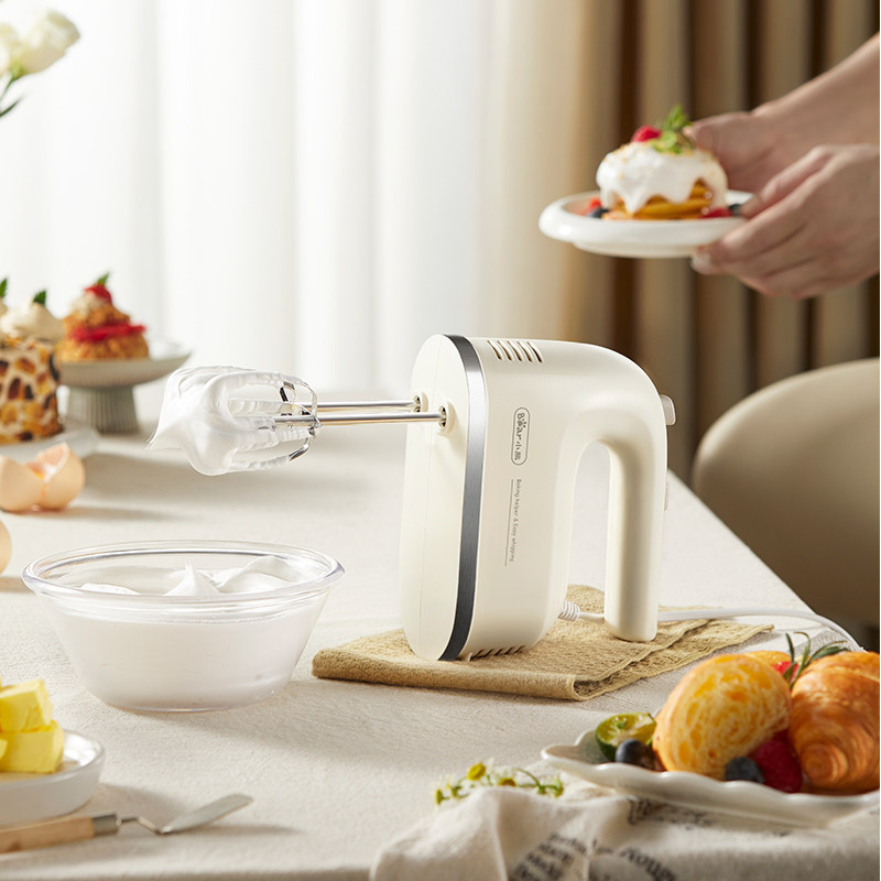 小熊打蛋器家用电动打蛋机带底座 迷你奶油打发器烘焙手持