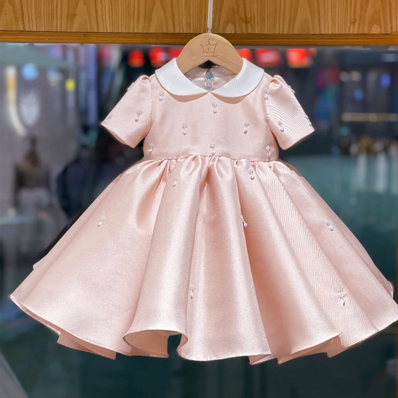 女童礼服公主短裙蓬蓬纱洋气儿童宝宝小女孩生日周岁婚纱演出服女