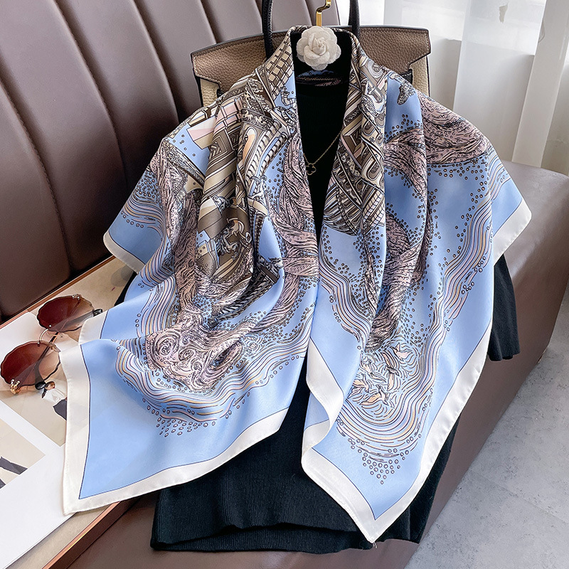 韩版新款90cm大方巾围巾围脖外搭披肩度假沙滩巾丝巾女春夏