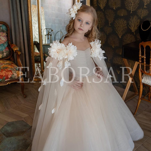 儿童礼服2026夏季生日中小童立体花朵演出公主裙Children's Dress