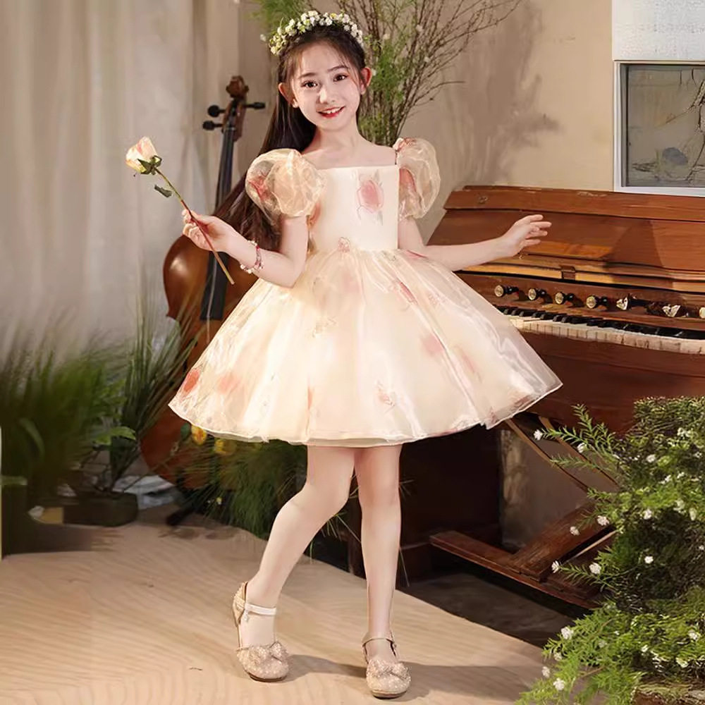 儿童礼服花仙子花童婚礼钢琴演奏演出服女童公主裙