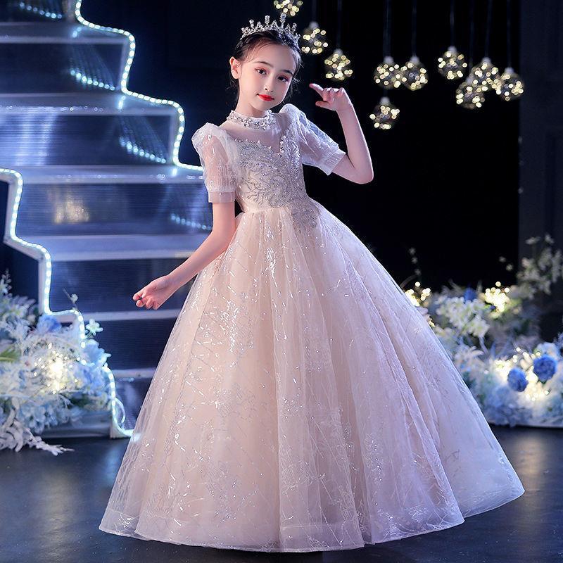 2025新款儿童裙子公主裙儿童婚纱洋气花童生日钢琴演出服长裙