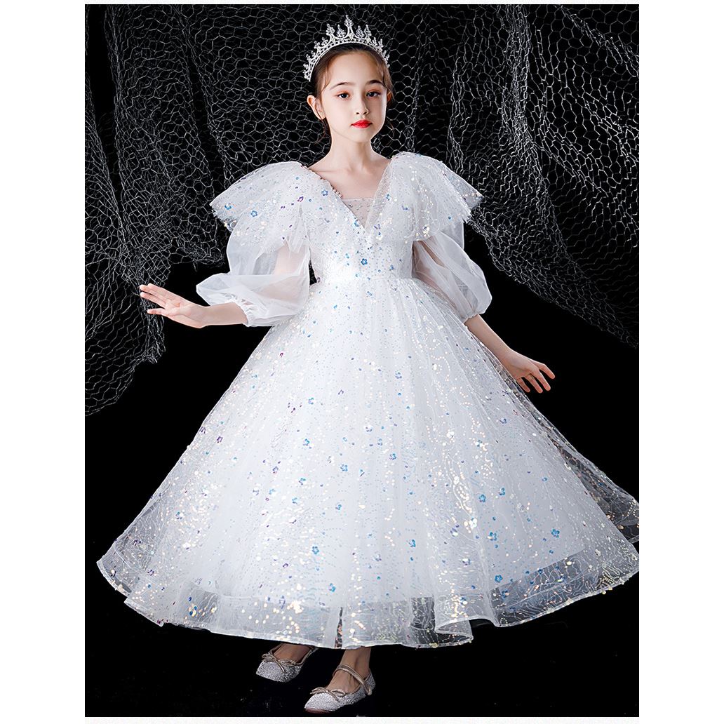女童礼服夏季儿童走秀花童婚礼小女孩生日钢琴表演新款甜美公主裙