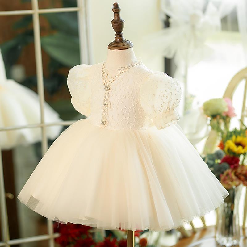 周岁女童公主裙蓬蓬主持人演出婚礼儿童礼服宝宝生日抓周钢琴演奏