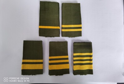 80年代早期草绿色布面机织套式肩章