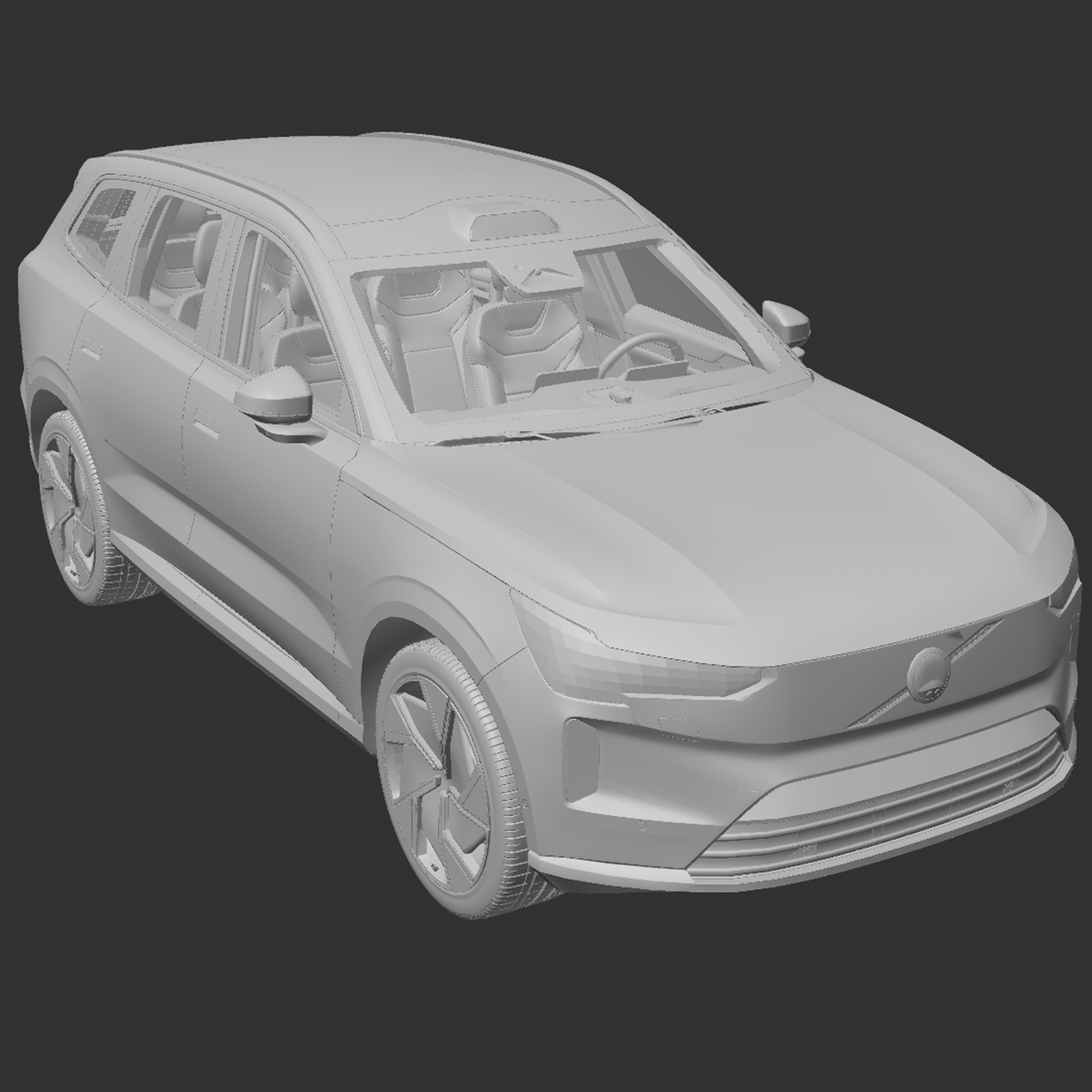 沃尔沃EX90汽车模型 3Dmax C4D 犀牛Rhino blender CAD高精度内饰