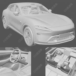 blender 小米YU7汽车模型 犀牛Rhino C4D CAD带高精度内饰 3Dmax