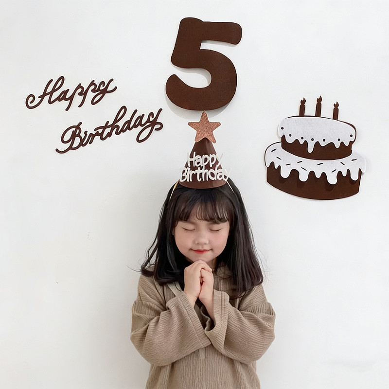 生日拍照布置墙贴生日帽