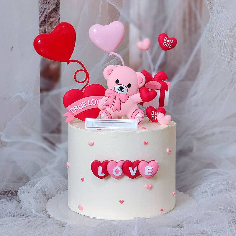 520情人节蛋糕装饰爱心小熊love生日情侣甜品台装扮插旗插件摆件,节庆用品/礼品,节日装扮用品,淘宝优惠券,粉丝福利购,淘宝优惠卷