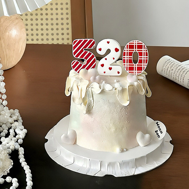 网红2.14情人节蛋糕装饰多巴胺色520数字亚克力插件情侣节日摆件,节庆用品/礼品,节日装扮用品,淘宝优惠券,粉丝福利购,淘宝优惠卷
